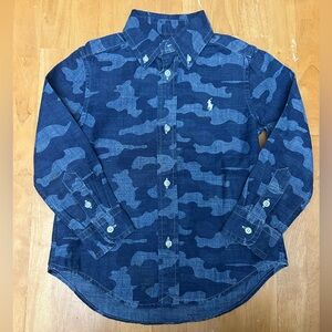 Ralph Lauren Polo Navy Camouflage Button-Down Shirt kids 3T